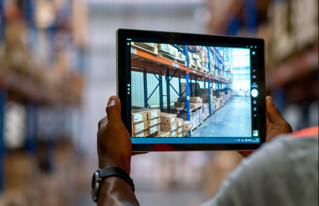 Warehouse inventory image on a tablet